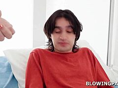 that milf doctor pulls out big cock for blowjob and handjob on young hunk patient in hospital