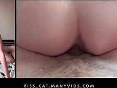 Hot babe reaches three intense orgasms with loud moans and screams during real couple sex