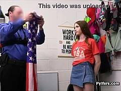flag stealing hottie hints at deep throating officer in teen amateur hardcore police office small tits scene.