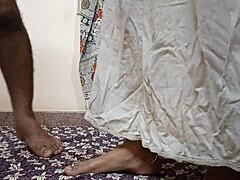 South Indian couple in saree enjoys quick doggystyle anal creampie? Romantic homemade fucking with moans