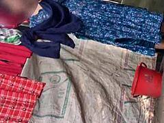 Why is the deshi village girl bathing openly in the ranch area?