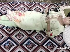 indian stepsister watching porn on mobile fucked hard by stepbrother - hindi audio