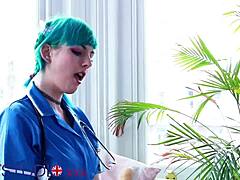 Blue Haired Alternative Nurse Takes Care Of Your Cock In Appointment