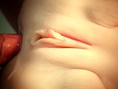 exploring her white ass with close-up handjob and double penetration using toys in sexy session