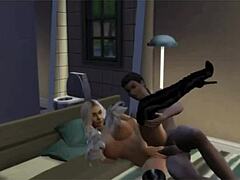 Busty blonde babe begs for multiple creampies in desperate pregnancy fantasy from The Sims 4