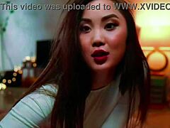 Asian teen strips naked revealing tight pussy during flexible ballerina yoga workout session