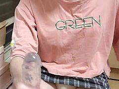 shemale ting xuan gives a blowjob to dildo, showing feet and upskirt in asian chinese style with cum in mouth