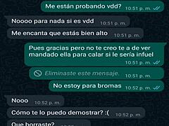 My friend in mini shorts gets all heated up during our whatsapp chat session.