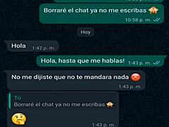 My friend in mini shorts gets all heated up during our whatsapp chat session.