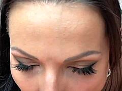Big tits babe delivers queen-level blowjob with rimjob ball sucking and cum in mouth during casting