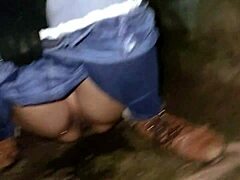 Couple Peeing and Fucking Doggystyle in Public Outdoor Spot Behind Church