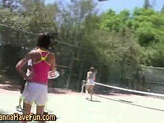 I love how this bendy real teen gets spanked hard at the outdoor party in high definition
