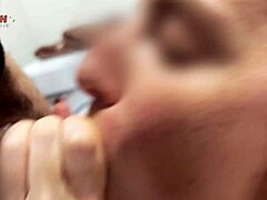 the wife decided to get back at her husband at the party and gave blowjob to a stranger