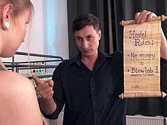 ukrainian teen daphne klyde cheats with hostel guy for intense blowjob and doggystyle pounding in dorm