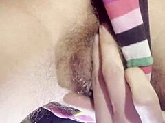 this is my first time, like, getting all wet and cumming right on camera with my hairy pussy dripping