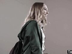 Cheerleader teen 18+ Lily Larimar gets compliments from her much older teacher Ryan Driller in class