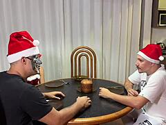 hey we had this wild christmas orgy with friends fisting and deepthroating in the kitchen