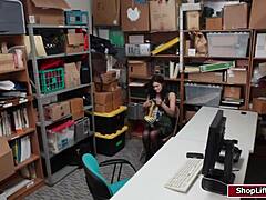 Shoplifter Brunette With Small Tits Gets Caught And Fucked Rough By Officer In Office