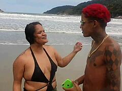 Found Famous Toy On Beach And Offered My Fat Pussy Right Away!