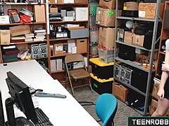 hey officer i'm just a teen thief but you can lick my tight pussy in the office to settle this