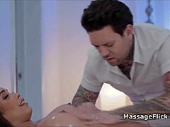 I love how this big tit client takes my masseur's fat dick deep inside