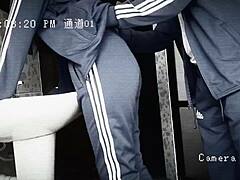 This cute Mexican schoolgirl classmate teases with her tight pussy and tasty ass in bathroom fucking during break