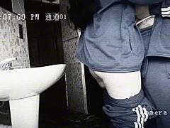 This cute Mexican schoolgirl classmate teases with her tight pussy and tasty ass in bathroom fucking during break