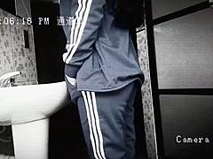 This cute Mexican schoolgirl classmate teases with her tight pussy and tasty ass in bathroom fucking during break