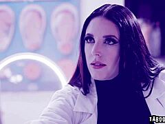 Alina Lopez rides a huge dildo during her fertility test at the hospital. Then she gets fucked hard by the doctor with deepthroat action.