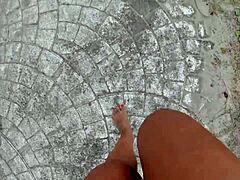 exclamatory-raw african feet fetish on dirty beach streets!