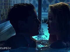 Celebrity girl finishes swimming lessons in high definition