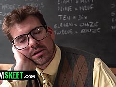 Teamskeet features cute new girl Nikki Nicole in a steamy classroom threesome with Camilla Cream during debate.