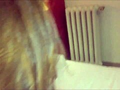 french amateur gets bent over in red satin lingerie for a deep doggystyle fuck with rimjob action