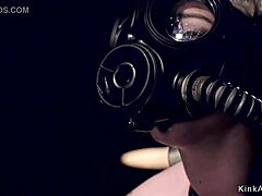blonde slave endures torment with gas mask in intense session