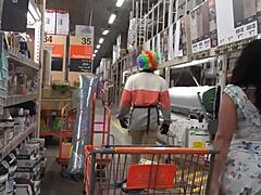 Queen rogue and gibby the clown create outdoor sex tape at home depot in full cosplay video