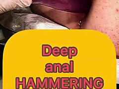 Teen 18+ girl takes deep anal hammering with toys and dildo