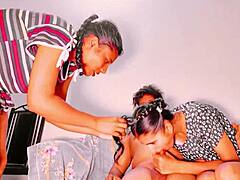 Oh man, these teen stepsisters get fucked hard by their stepbrother in this wild ffm threesome with deepthroat and creampie...