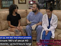 nicole luva tries on the doctors new scrubs for a quick backstage look