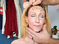 Deep throat whore takes rough face fucking with slaps, spits, and cumshots in this wild compilation!
