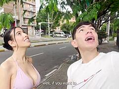 Muscular Pregnant Pornstar With Big Tits Swallows Cock On Street After Recognition