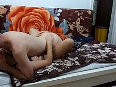 This petite college teen girlfriend starts with romantic missionary licks, then rides my big cock rough in wet pussy creampie action at home