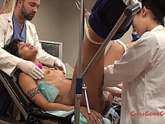 Jackie Banes stars in this behind-the-scenes orgasm research session at the hospital. She's a squirting Latina nurse using toys and fingering for intense anal play in latex gloves