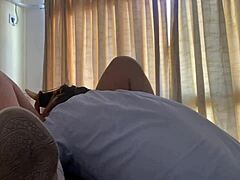 i'm on vacation with this skinny amateur and i stick a toy deep in her tight ass