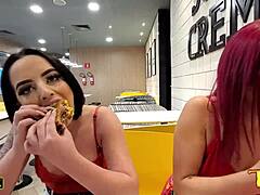 Latina Teens Flash Boldly at McD's