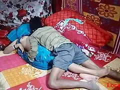 Blue Saree Bhabi in Student Video