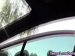 in the neighborhood, a horny teen gets jizzed over for cash after blowjob