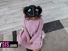 Tinysis - Big stepbro tricks Vanessa Moon into blowing and banging his huge boner hard