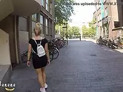 Rotterdam Blonde Flashes Boobs in Public