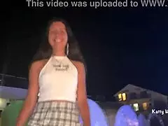 excited girl 18yo dances in public, shows panties 😏