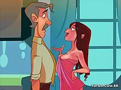 Sunburned Booty Drives Old Man Wild in Sacanas Filminho Hentai Scene